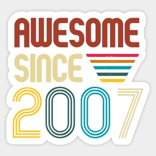 Awesome since 2007 -Retro Age shirt Sticker